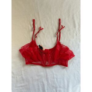 Victoria's Secret Red Lacy Garter Belt, Size M/L, NWT